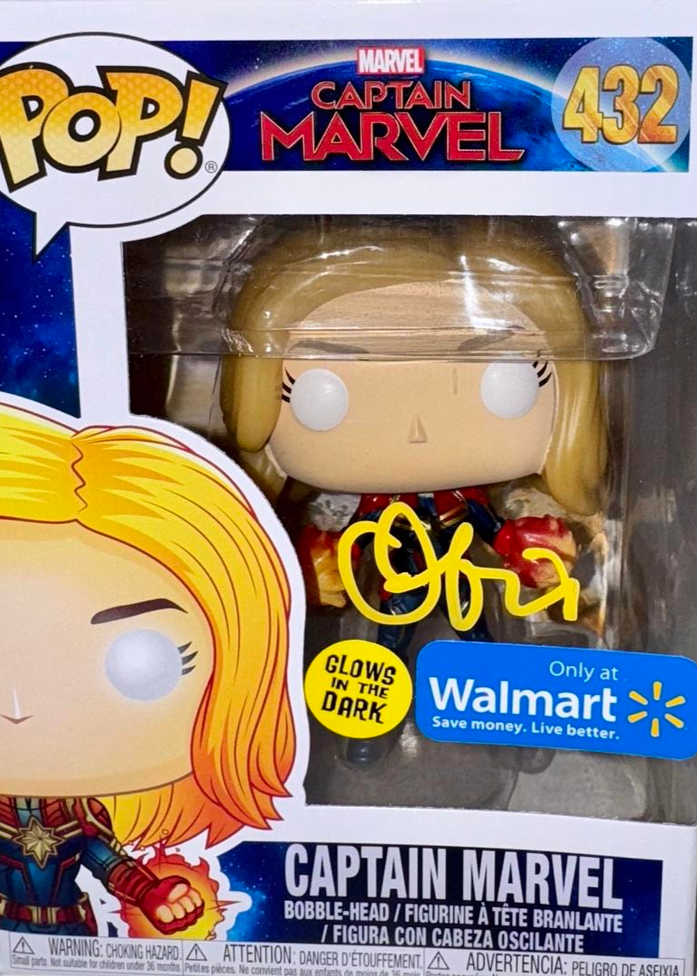 Brie Larson Signed Funko Pop #432 "Captain Marvel" Avengers - Beckett COA